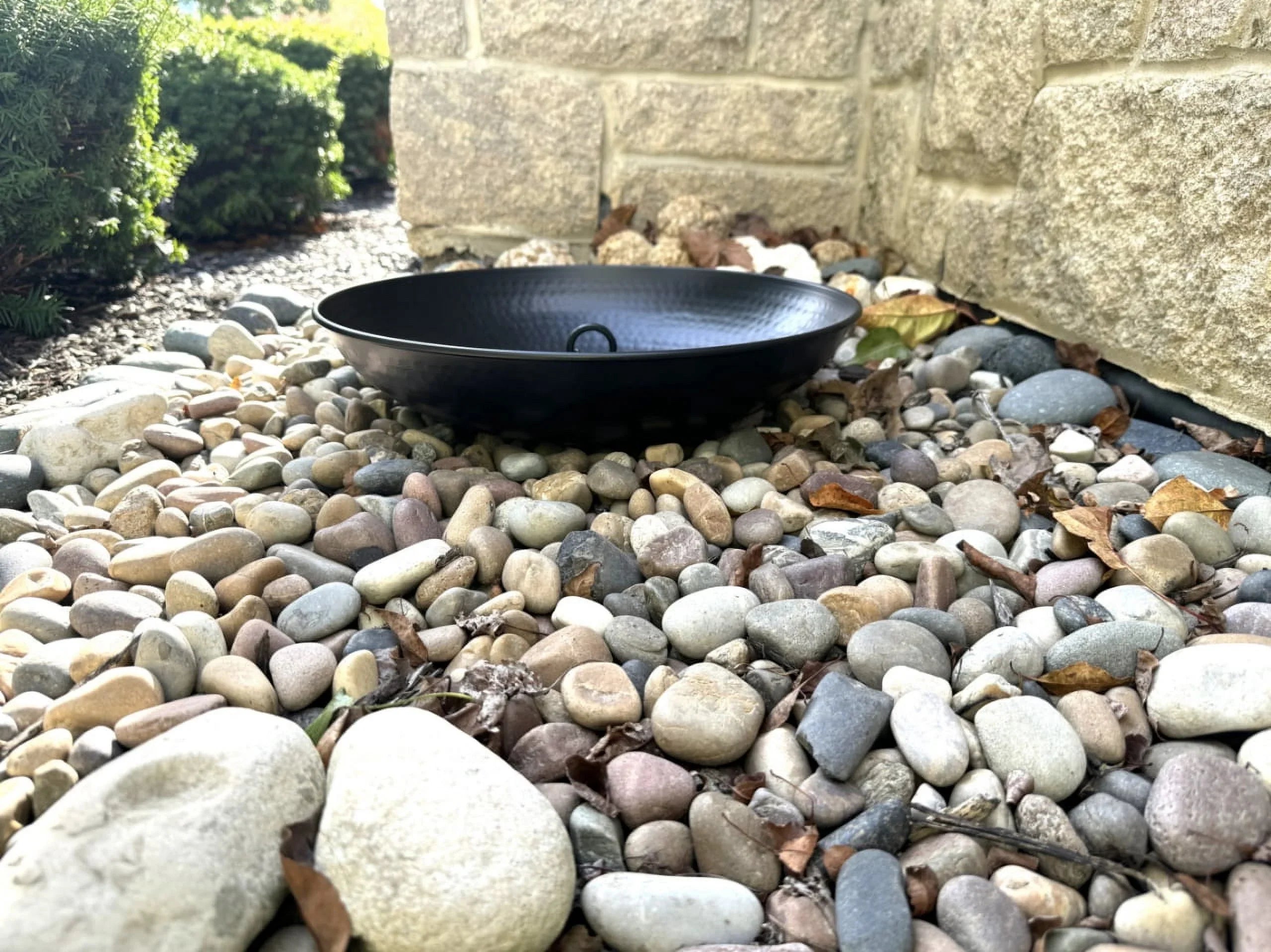 U-nitt A Coated, for Bird Black Gutter 16" Hammered, Powder Bath/Birdbath, Catch Basin/Receptacle/Bowl/Dish/Anchor, A Anchoring 976BLK Chains Rain Decorative Installation, Chain Rain Fountain, Roof