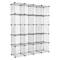 Black Storage Grid Modular 20-Cube Shelving Bookcase Organizer Cubbies Unit Metal