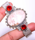 925 & - Day Scolecite Bali Birthday Silver Cuff Girls Garnet Beautiful Adst. & Plated Orange T919, Valentine's Gift, India For Woman Gift, Jewelry