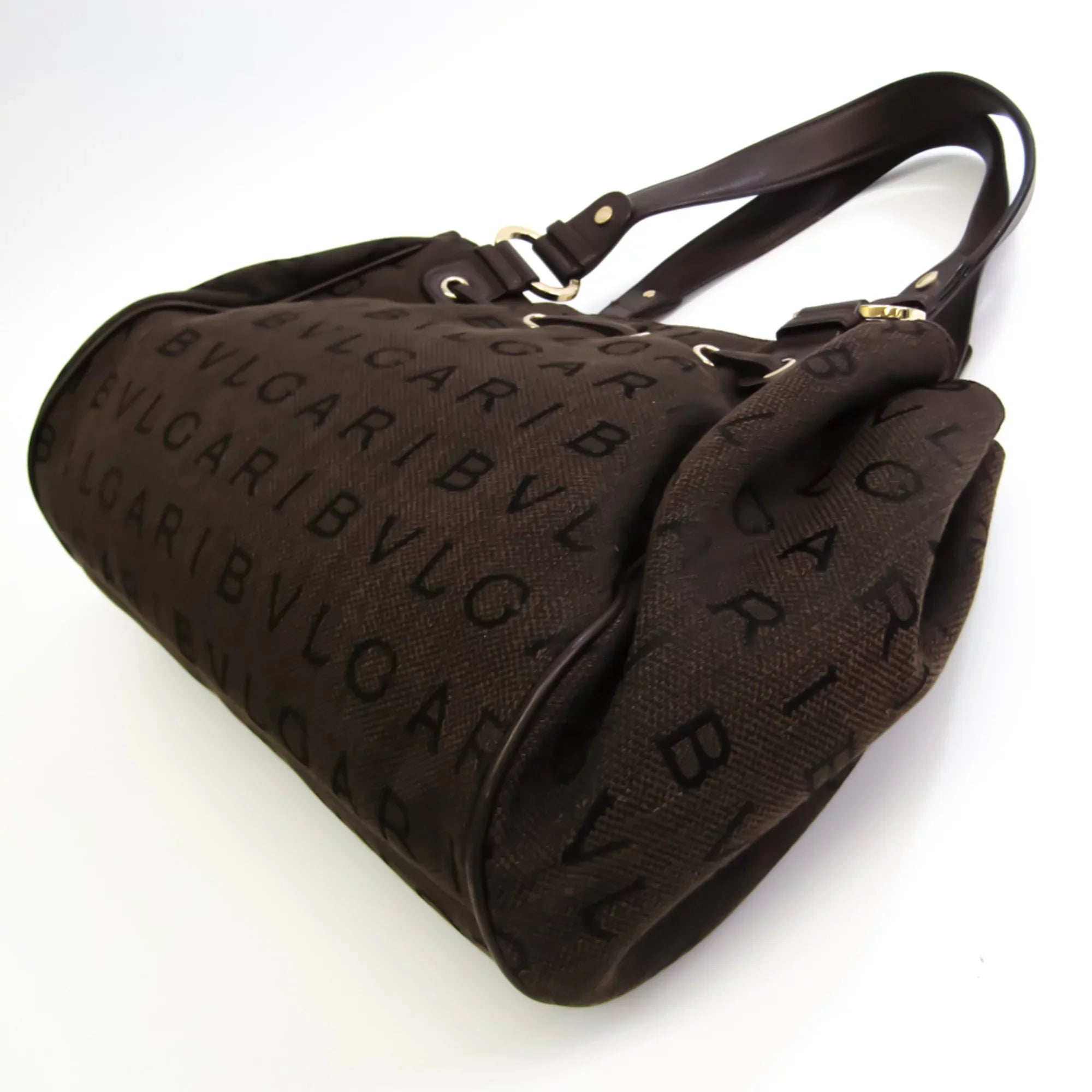 Women's Handbag,Tote Logomania Pre-Owned Bag Canvas Brown (Good) Bvlgari