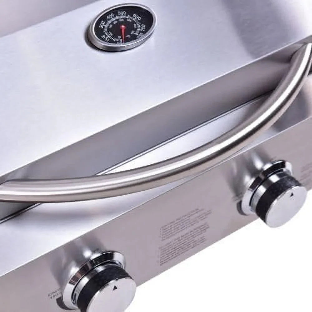 Table Steel Camp Portable Burner Top 2 Stainless BBQ Gas Propane Outdoor Grill