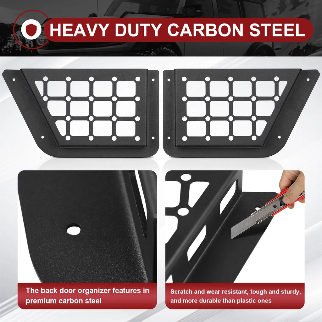 Bronco for Door Accessories 2Pcs Ford with Compatible Storage Box Side MFC Rear Pocket Organizer