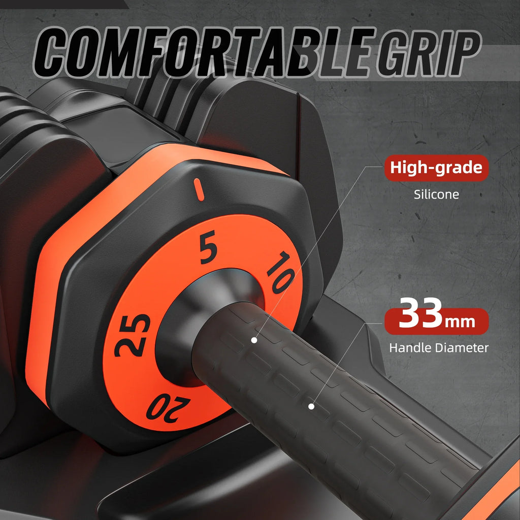 Workouts Body for Handle 5-in-1 Set - Full Adjustable Dumbbell Metal Home Gym 25lbs Anti-Slip
