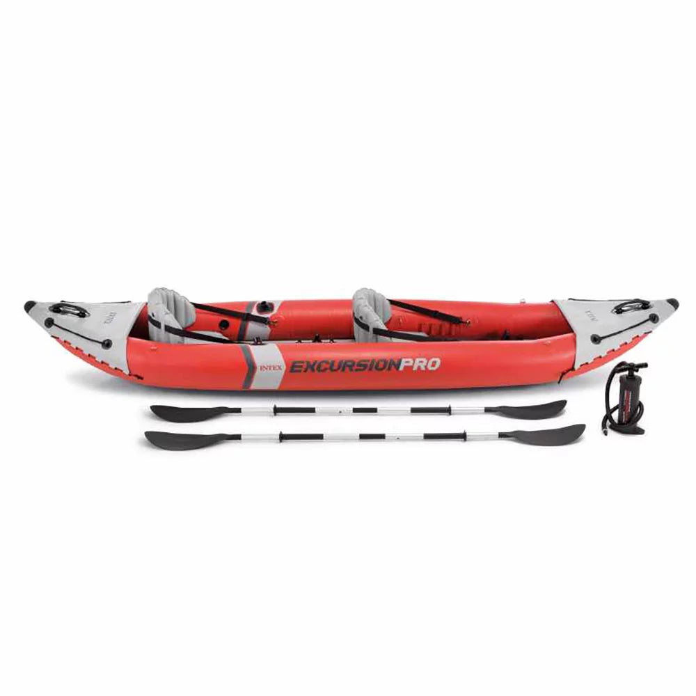 Vinyl Excursion Pro with Red Pack) Inflatable 2 & (3 Pump, Person Kayak Oars