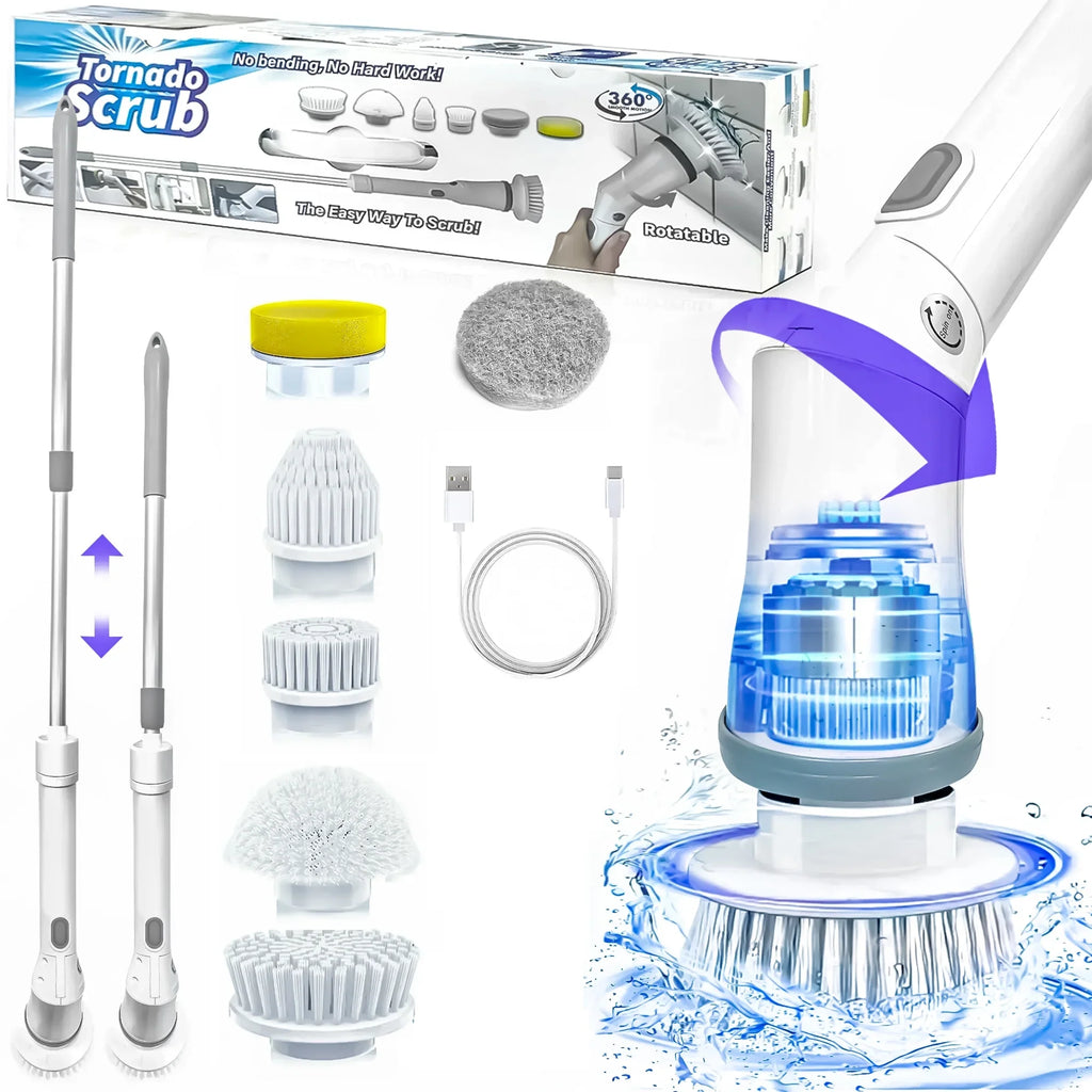 Scrubber Bathtub, Spin Scrubber, for Cleaning 6 Cordless Replaceable Brush, Fixdono Electric Heads Floor Tile, Cleaning Bathroom