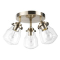 Included, Electric Light 3-Light Shades, Antique Globe 59761 Gerard Canopy Clear Glass Lighting Track Brass Bulbs with