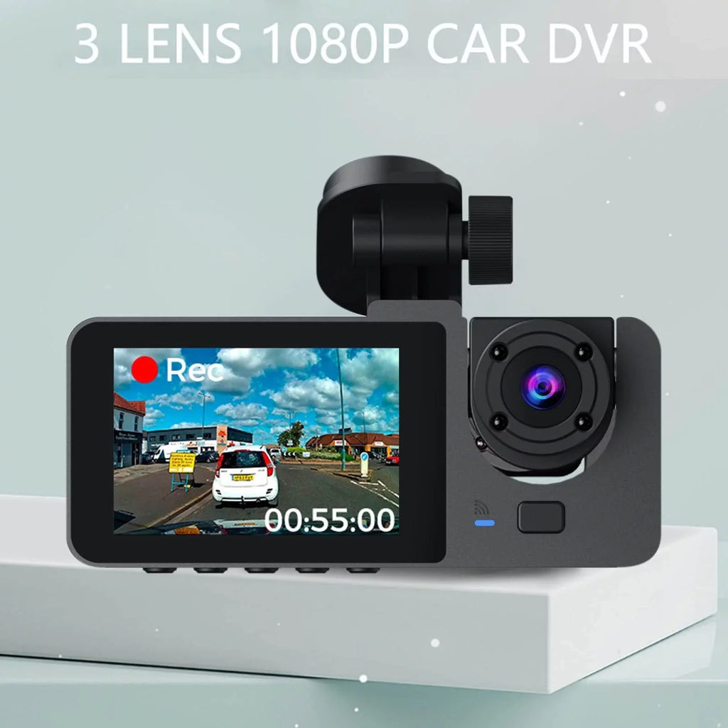 Vision, Rear & Dash Channel Card Cam Monitor, Night Camera, SD 32GB with Inside Front Super 1080P Recording, for Loop Parking Dash 3 Car,