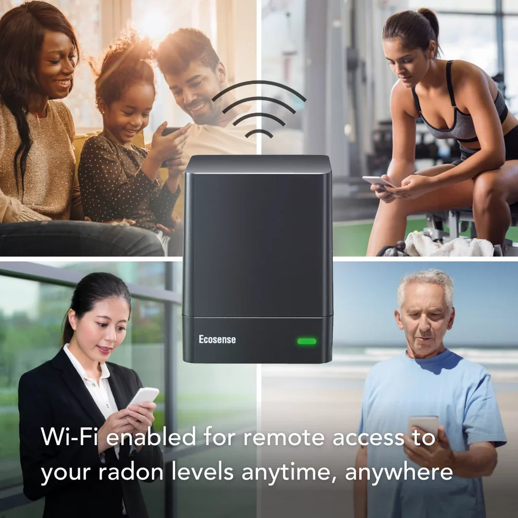 with WiFi, Ecosense Gas Model Radon W and Detector Monitor EcoQube EQ100