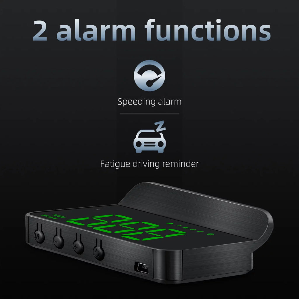 Projecter moobody Car Alarm GPS HUD Model Warning Speedometer Display Driving Vehicle 3.5 Fatigue Digital Windshield inch Overspeed Head-up