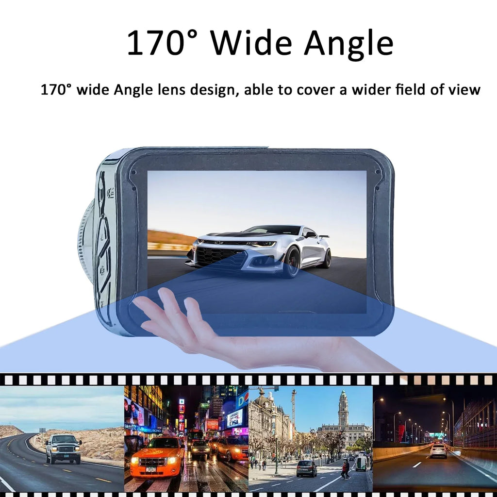 Car Dashcam G-sensor Car Rear Front Car 170° Mini Perfect Drivers Tachograph 1080P - HD Driver's with Cameras birvsw and License Full Band Wide Angle - Loop Monitor Recording for Reliable for Car and