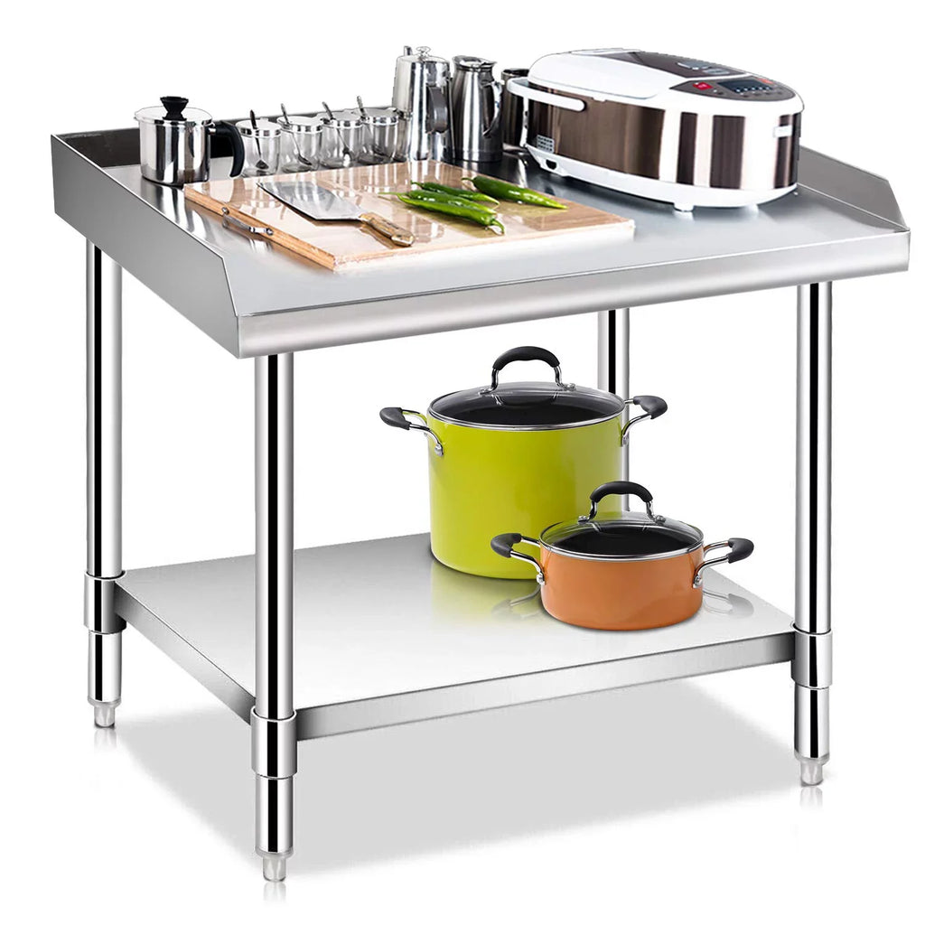 Duty Table for & - Kitchen with Grill Steel Stainless Restaurant Equipment Hotel-Heavy Kitchen Inches Stand - Workstation 24x28 Work BBQ Table Undershelf Home