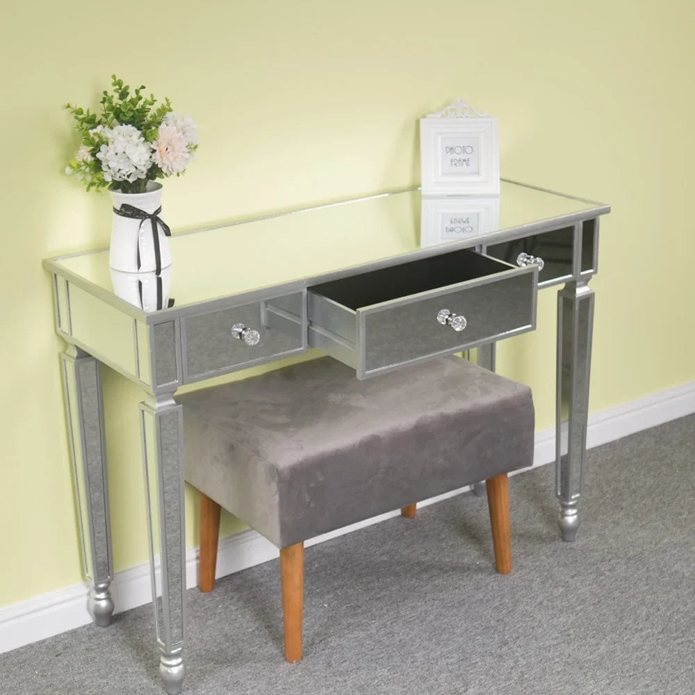 Table Mirror Console Drawers Dressing Three Table Table