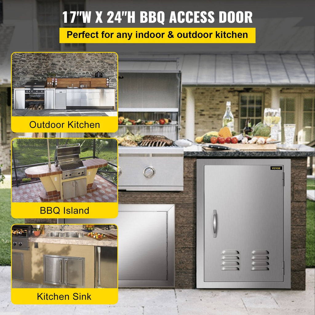 for Stainless Island Vertical Vents inch with Storage 17x24 Access Door Single Steel Door BBQ