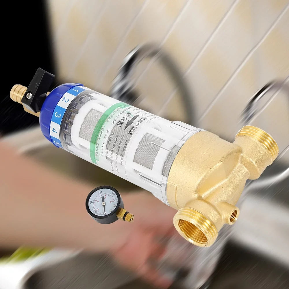 Filter Water Home 50℃ Water Filter Sand Remove Water Filter for Reusable Sediment Sediment Water Down Pre-filter Pipe Spin