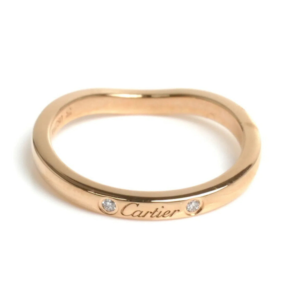 Curve 9 3PD K18PG Women's Ring (Good) B4098649 Pink Ballerina Size CARTIER Diamond Pre-Owned 2.4g Gold Wedding 49