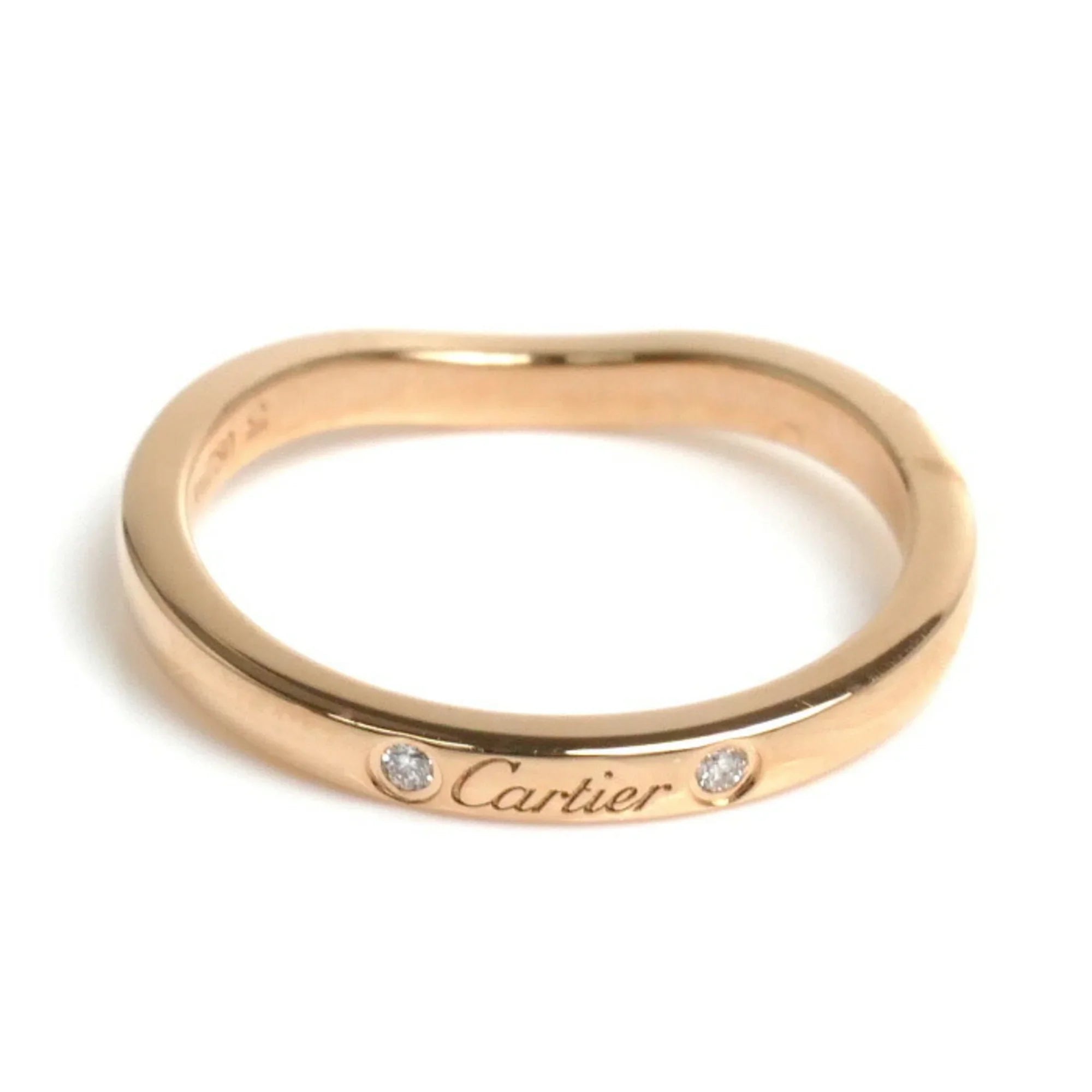 Curve 9 3PD K18PG Women's Ring (Good) B4098649 Pink Ballerina Size CARTIER Diamond Pre-Owned 2.4g Gold Wedding 49