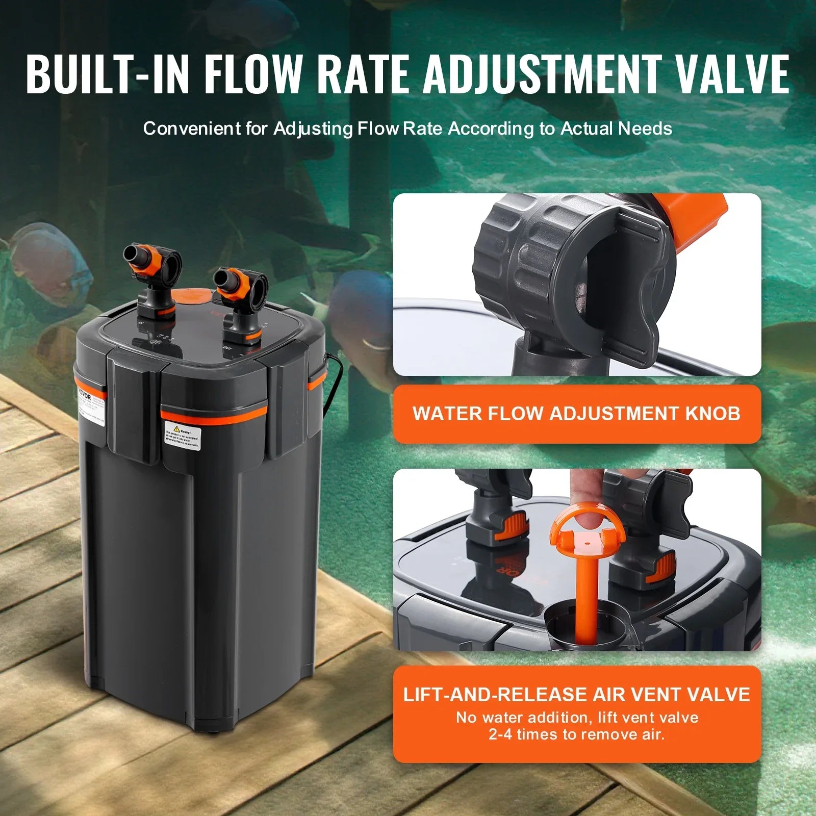 UV Lamp Canister SKYSHALO Aquarium Tank Fish 75 Quiet Filter Gallon 11w