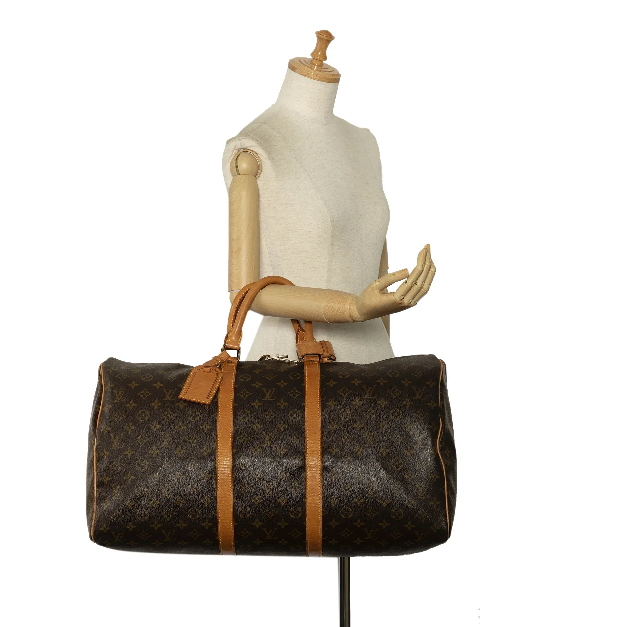 (Fair) Unisex Authenticated Louis Pre-Owned Bag Vuitton Keepall Travel Monogram Canvas Brown 55 WeekenderBag