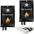 Survival Fire Flame Blanket Protection Kit Store Safety Camping Blanket School 59"x59" Car Blanket Office | Emergency Home Fire SAFECASTLE & Pack Kitchen Easy Retardant to for Grill Extinguisher 2