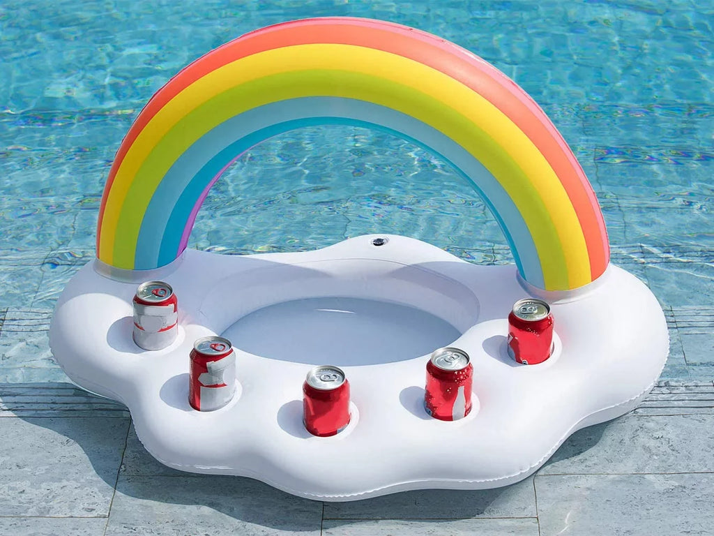 Leisure Rainbow Water Holder Kids Beverage Decorations Drink Adults Bar Fun Toys Cloud Floating Bottle Holder Summer Pool Serving Float Salad Cup Accessories Party Fruit Beach