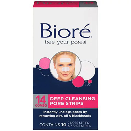 6) Cleansing Pore Combo ea (Pack Pack Face/Nose 14 of Deep Strips Biore