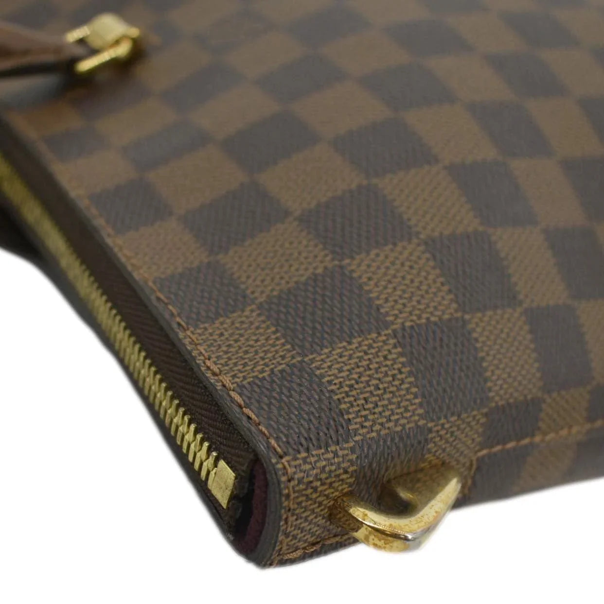Brown Ebene VUITTON Pre-owned Tote LOUIS Belmont Damier Bag