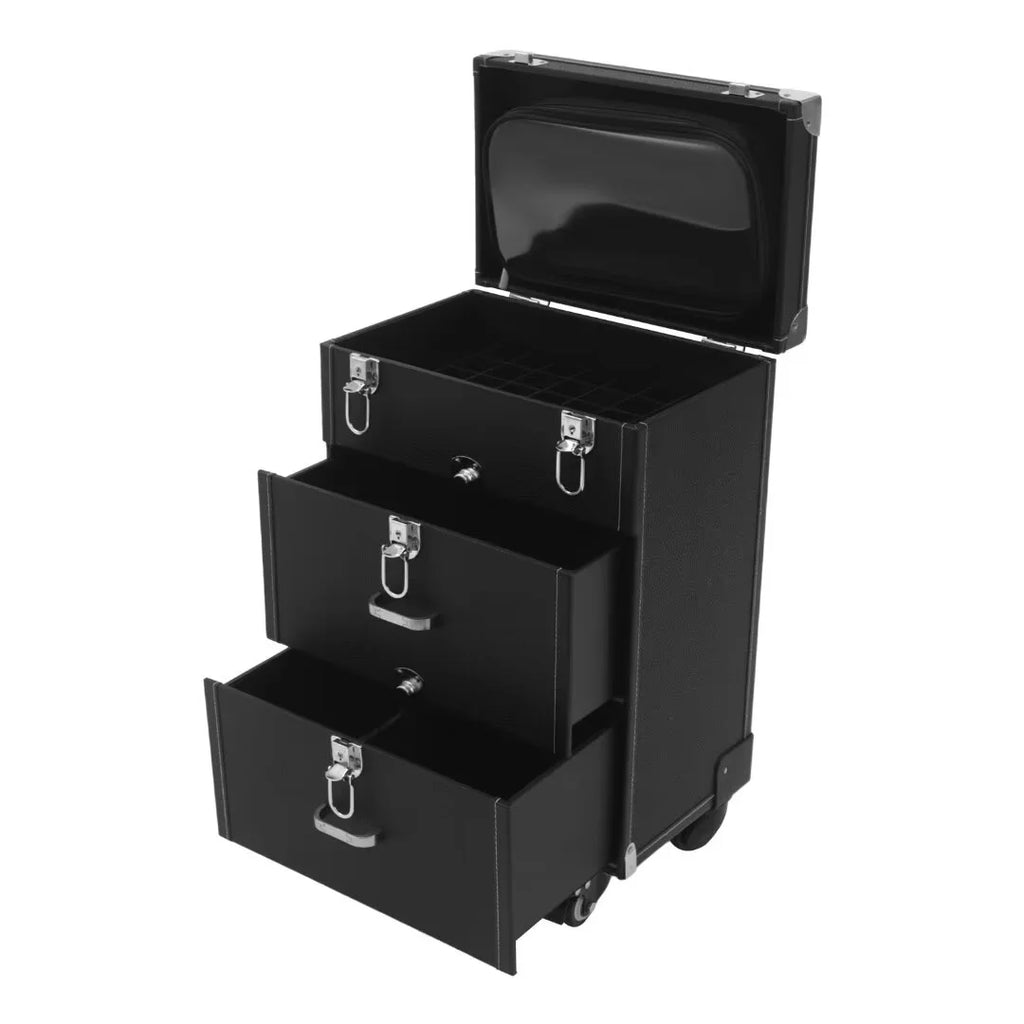 Case TFCFL Tiers Nail Organizer Train Rolling Makeup Makeup Polish Case Wheels 3 4 Trolley
