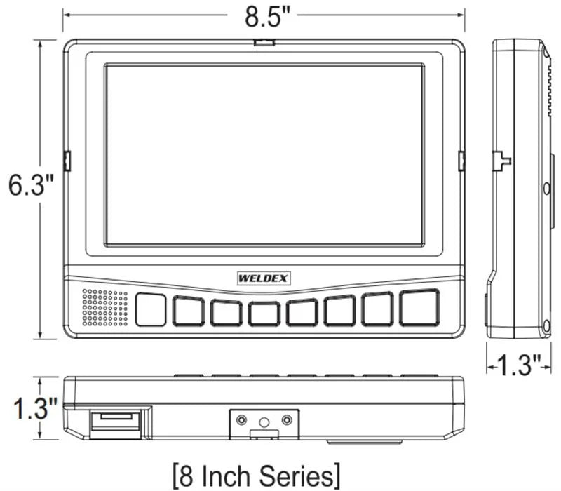 LCD 4-Camera 8" Color Up Input Back WDRV-8464M, Monitor