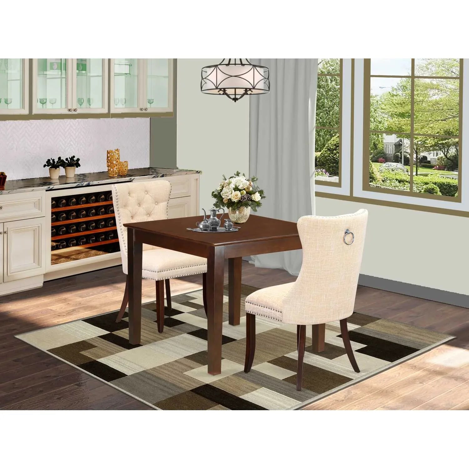 & Chairs West Furniture Table Piece East Kitchen 3 Set