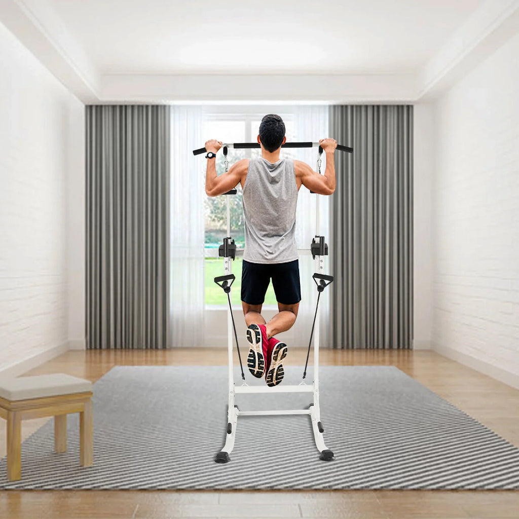 Black Power Pull Gym Chin Home Push Up Tower Adjustable Power Bar Tower Station Gym Home Dip Height