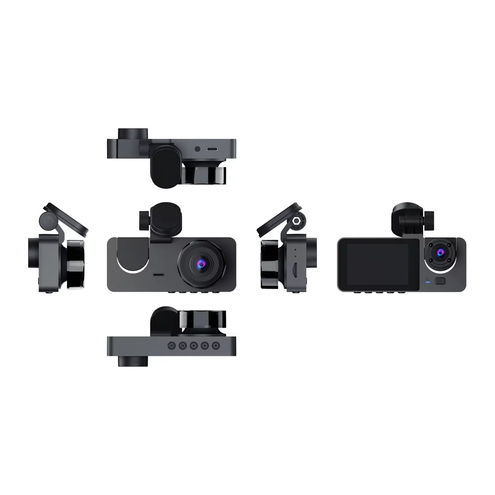 Rear One-Key Driving Shinysix Detection Inside Recorder 1080P Inch Loop & Camera 2 Dash Recording DVR Screen Lock Camera Front Motion & Support Night-Vision Dashcam