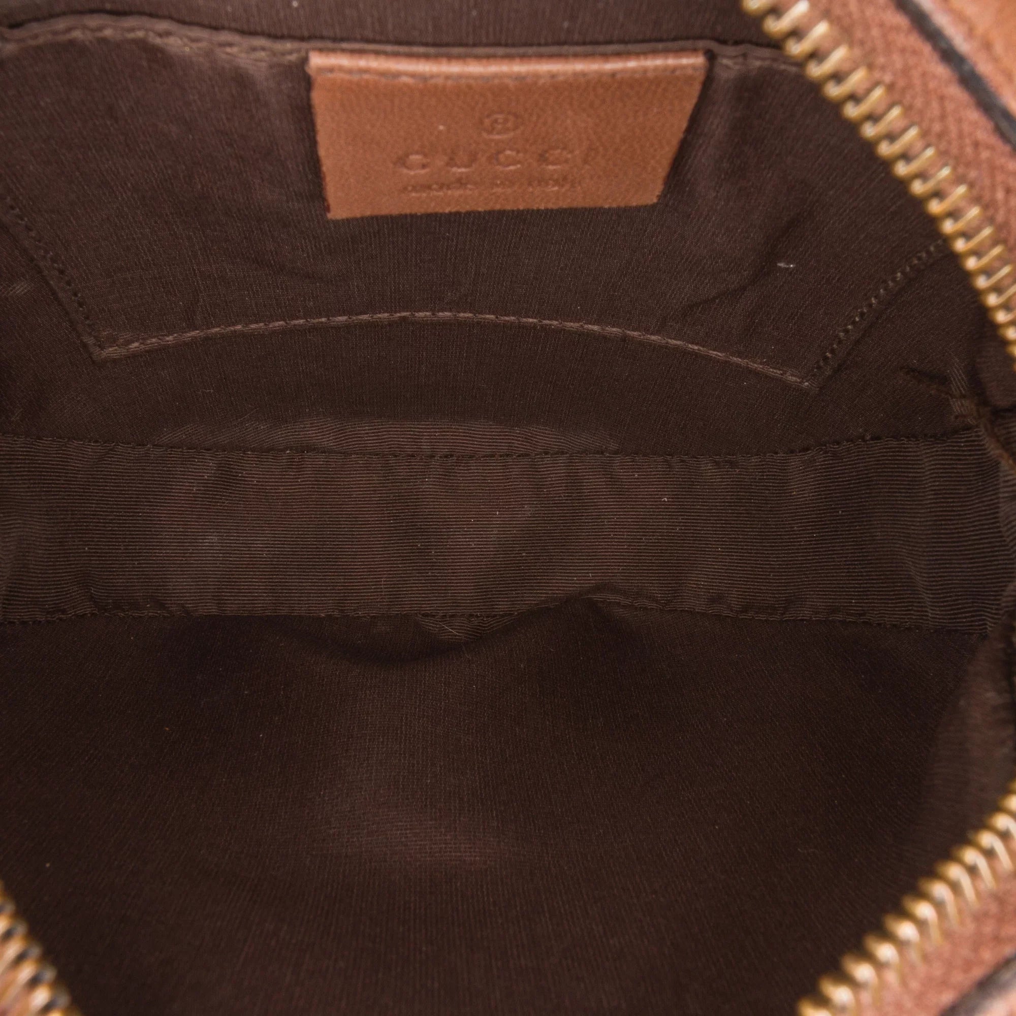 Crossbody Fabric Authenticated Bag Gucci Brown GG (Good) Round Pre-Owned Unisex Canvas Crossbody