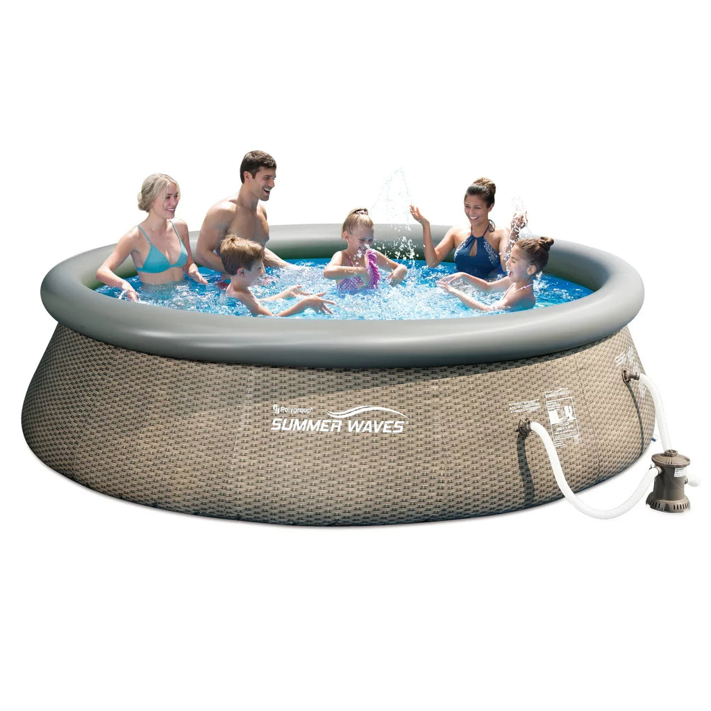 Ft Pool with 14 Ground Above Waves Pump Summer 36 In x Inflatable Swimming