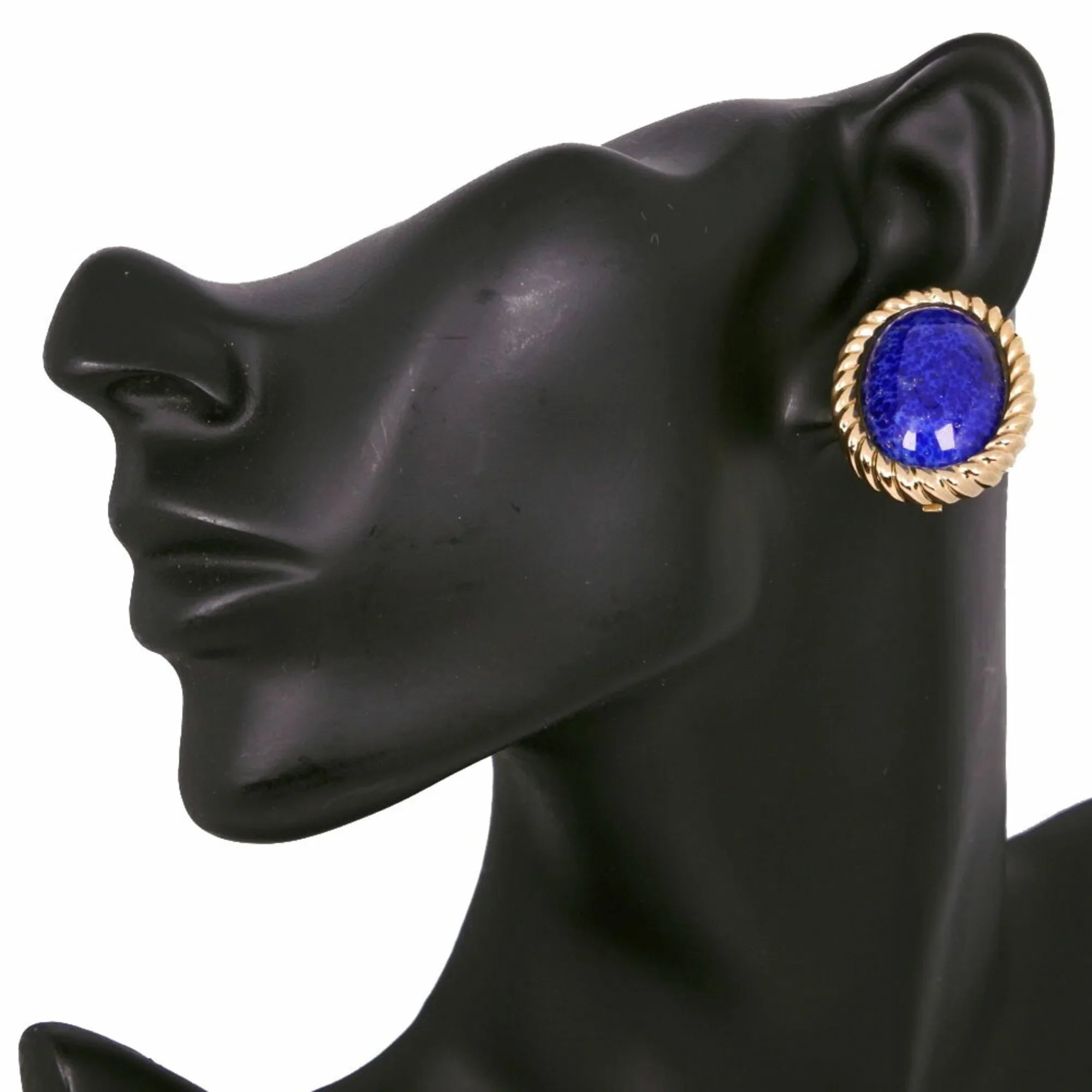 Approx. Made Earrings, Dior Plated, Women's in Pre-Owned Gold Germany, 35.5g, (Good) Christian Blue,