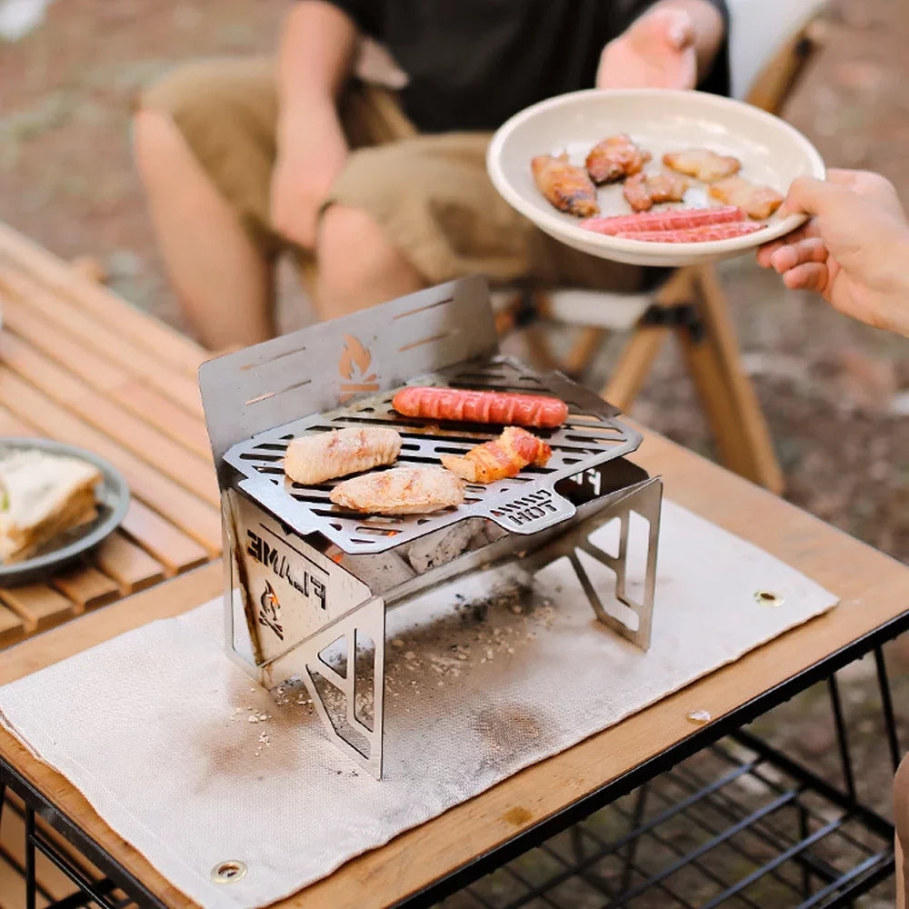 Camping Picnic BBQ Cooking Steel Furnace, for Nebublu Stove Stainless Portable