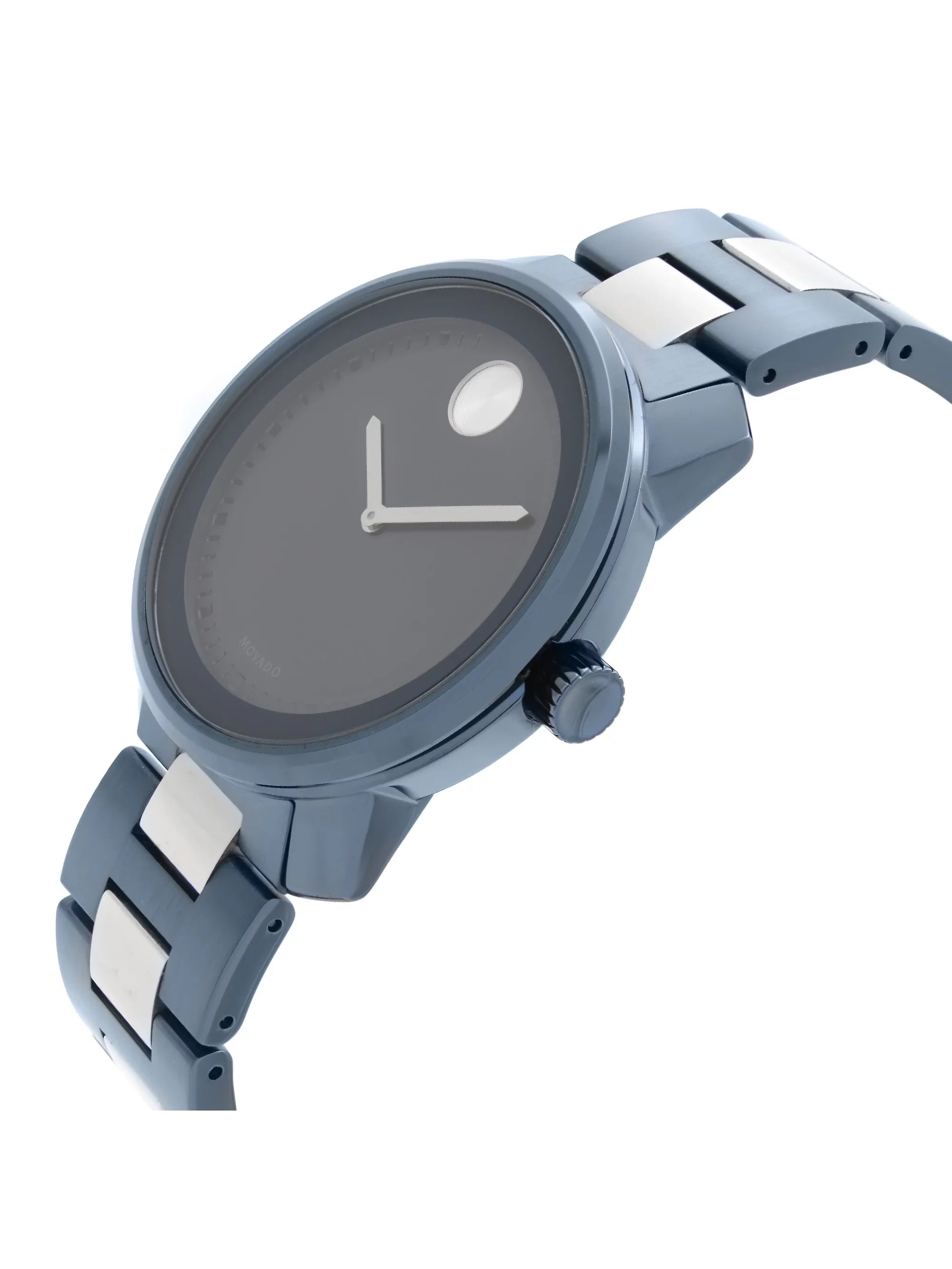 Steel Plated Movado Blue Quartz Bold Ion 3600422 Stainless Watch 42.5mm Mens