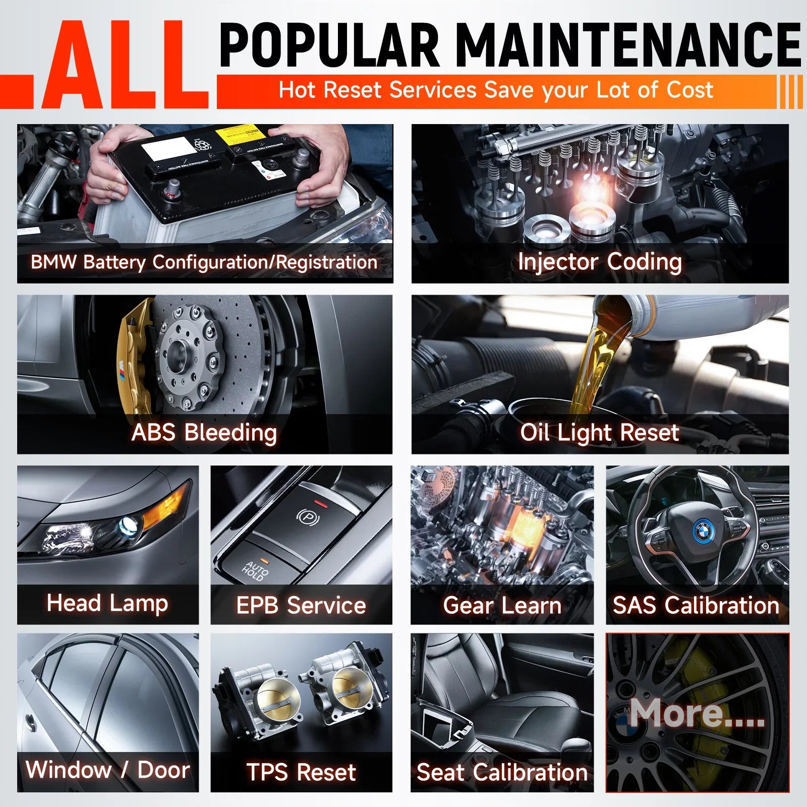 Car BMW Tool Maintenance OBD2 Bi-Directional All Scanner Scanner Tool Test BMW Reader Systems NT710 for Code Foxwell MINI Services Control Diagnostic Automotive RR Automobiles 31+ Scan Active OBDII