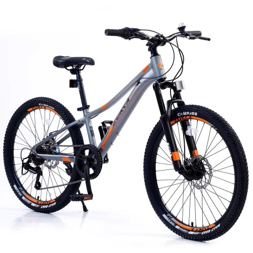 7-Speed Mountain bike,Suspension Bike fork,Aluminum Frame,10 24 for shimano inch Boys Mountain inch Frame alloy and Girls