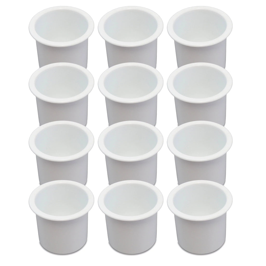 Truck Recessed Pocket Motorhome Car Plastic Marine 12 Camper Table Sofa Drop Holder RV Universal In Cup for Insert Boat Game White Pontoon