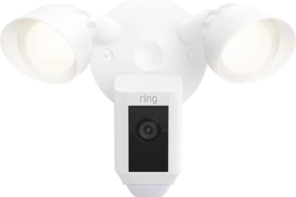 Plus Ring_Floodlight White, Release, IP/Network Cam with Outdoor, Restored Motion HD, 2021 Wired Activated (Refurbished) WiFi,