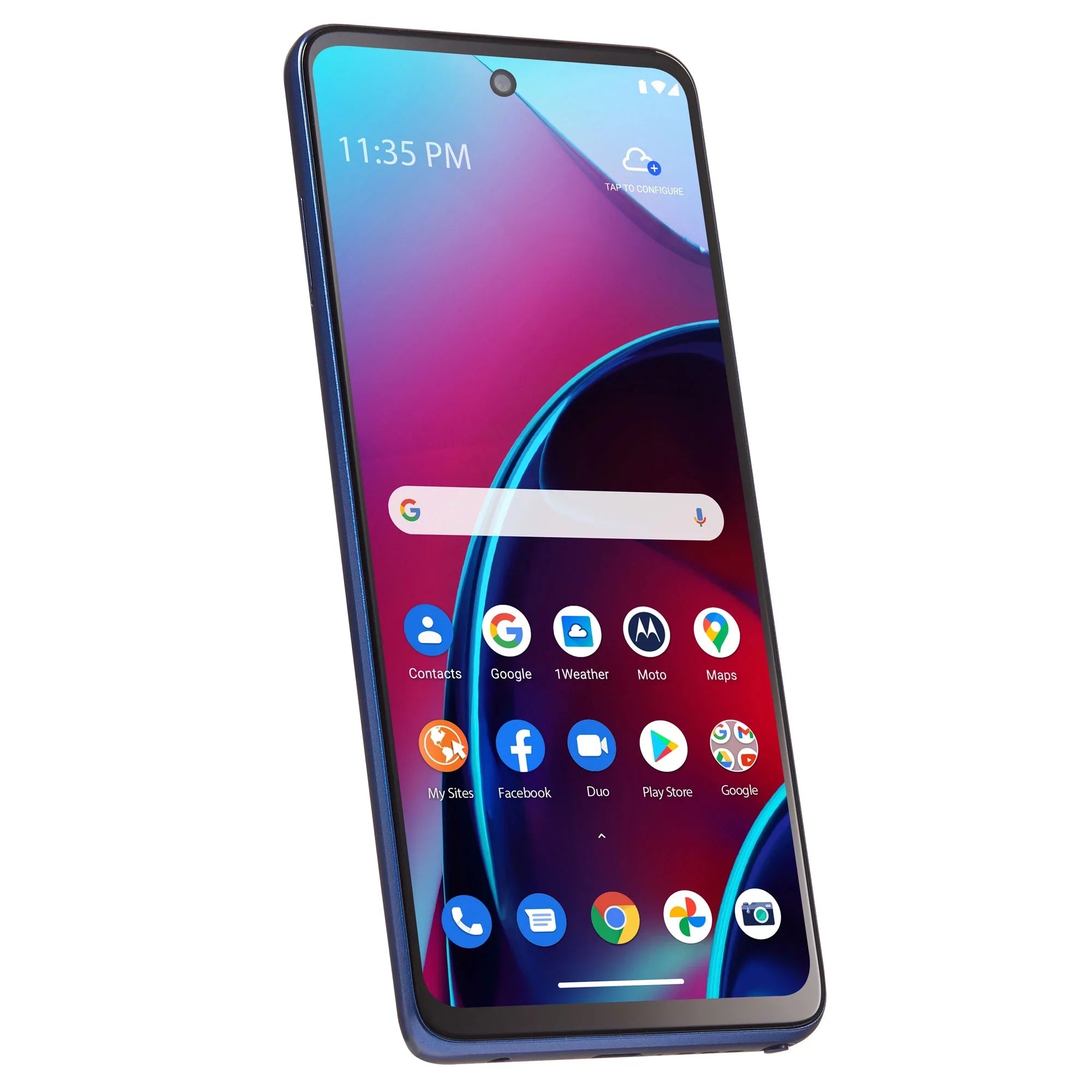 by Prepaid Stylus 128GB, G 4G to by Moto (2022), Total Motorola Verizon] Smartphone Verizon Blue- Total [Locked