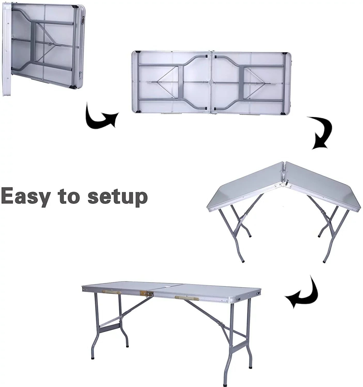 Mydepot Compact, Umbrella Picnic Bag, Carry Camping Portable Folding Aluminum Table, Hole,