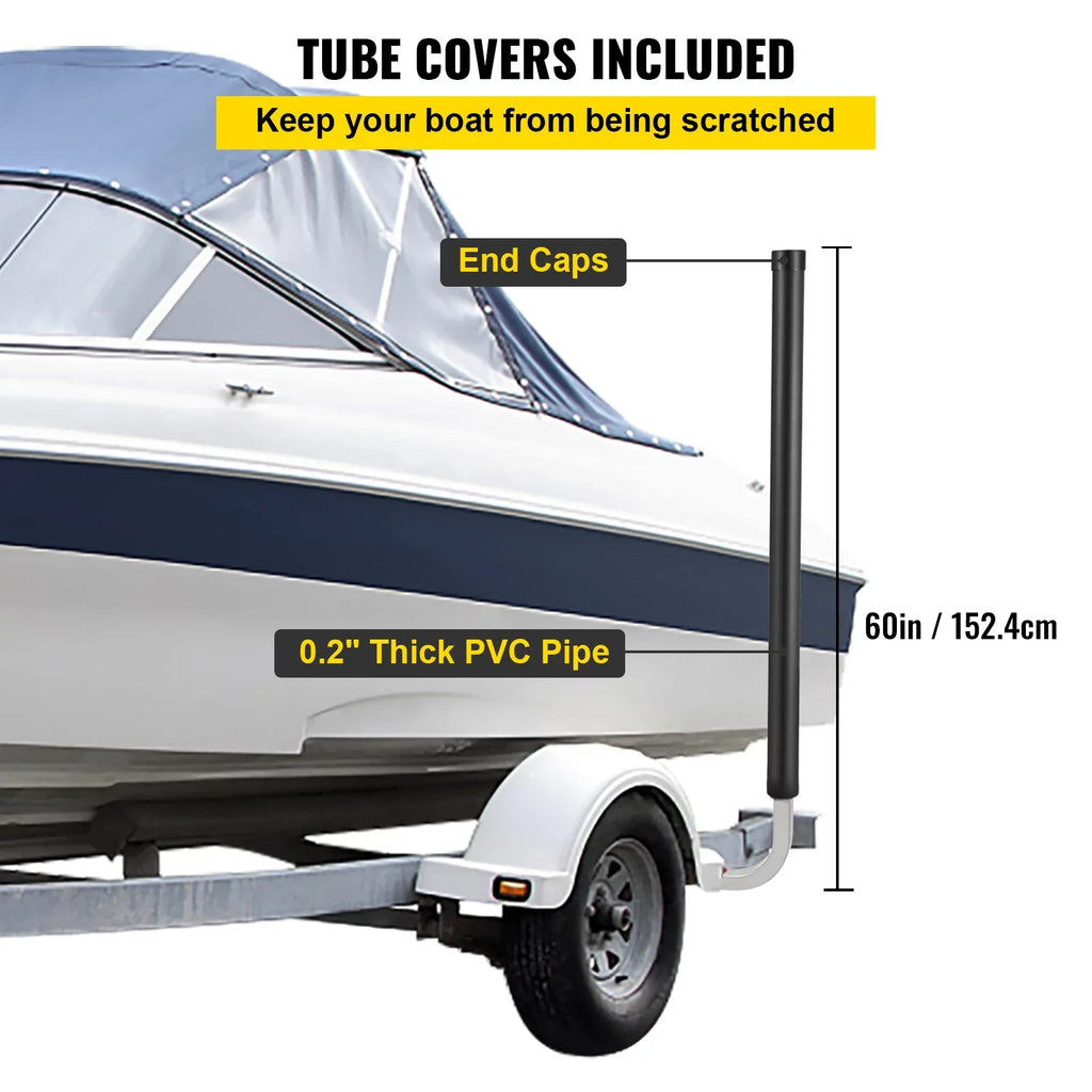 Accessories Boat Included, Guide ons, 60", One Steel Covers, or Boat Guide-on, PVC with Ski Tube Fishing Post for Complete Trailer Mounting Trailer Pair Trailer BENTISM Boat, Sailboat Galvanized