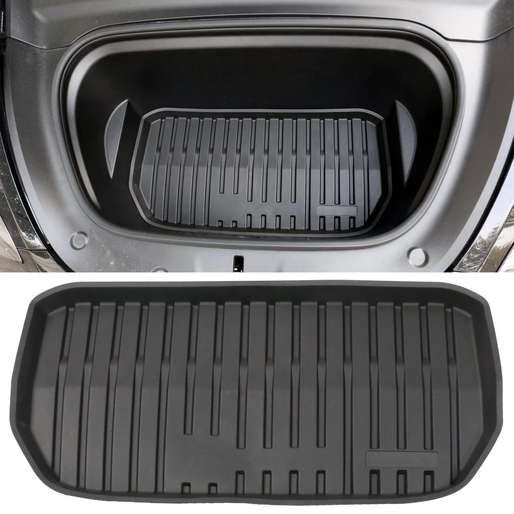 All Mat Waterproof Frunk 2020-2023 Trunk Cargo Covers Backrest Motorsports Ikon Black Model Protector with Y Injection TPE Mats + Tesla Trunk Liner Under Compatible Anti-Slip Weather Storage