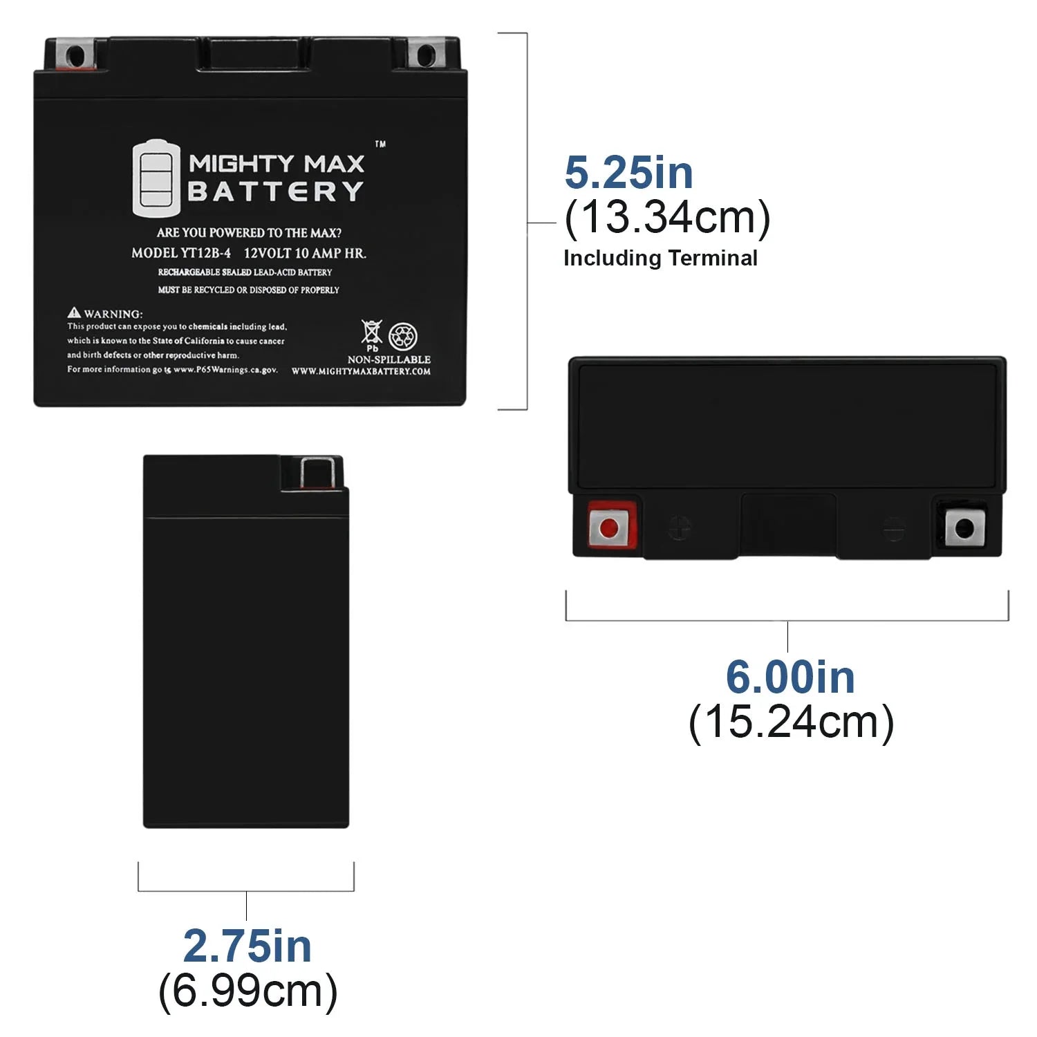 Replacement YT12B-4 10Ah PC545 for Battery SLA Odyssey 12V