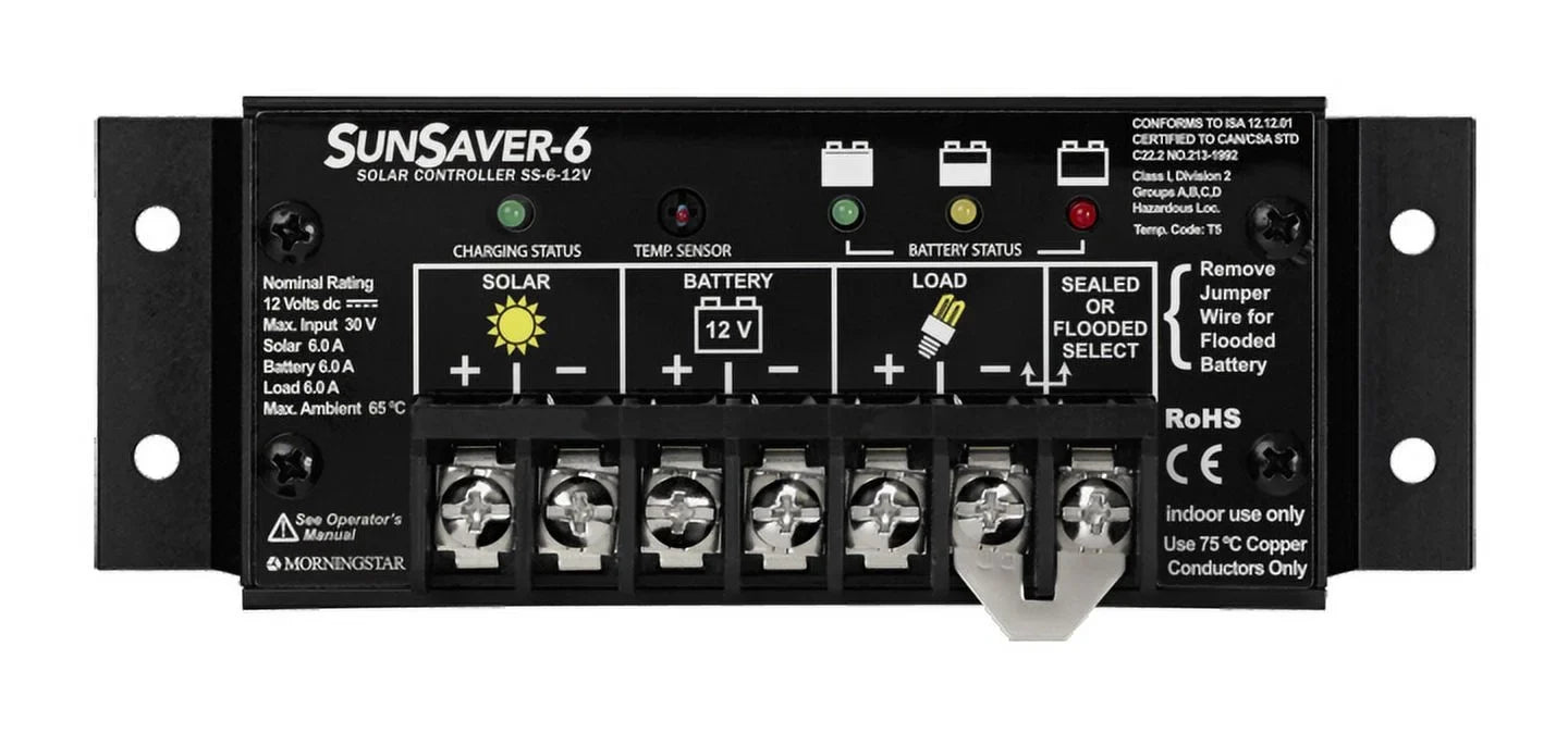 12Vdc SS-6-12V SunSaver 6A Charge PWM Controller Morningstar