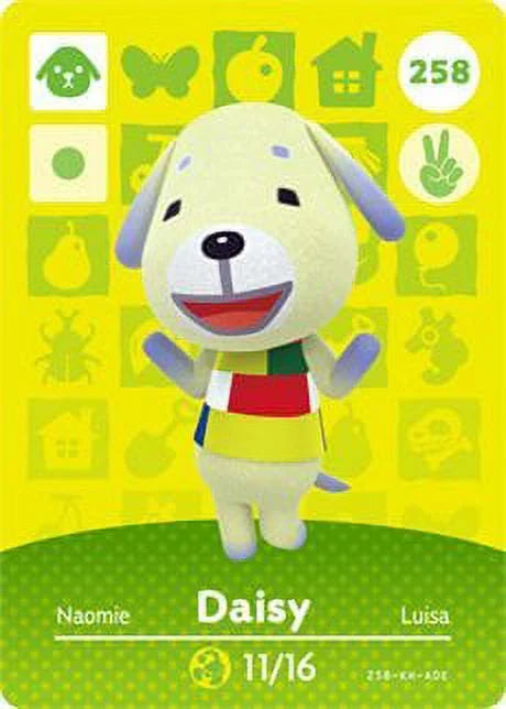 Crossing 258 Amiibo Daisy Nintendo - Home Designer - Card Animal Happy