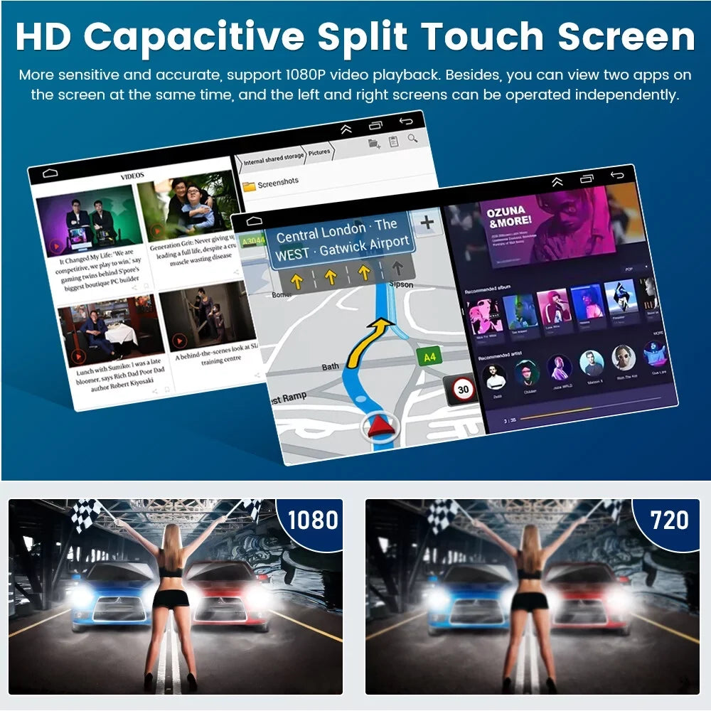 for 10'' Hifi 2+32G FM Android 2005-2010 USB Backup Android Screen Odyssey Link Touch Car Stereo WIFI Honda 12 Podofo Radio Mirror Camera Cable,AHD Bluetooth Wireless Carplay Auto GPS
