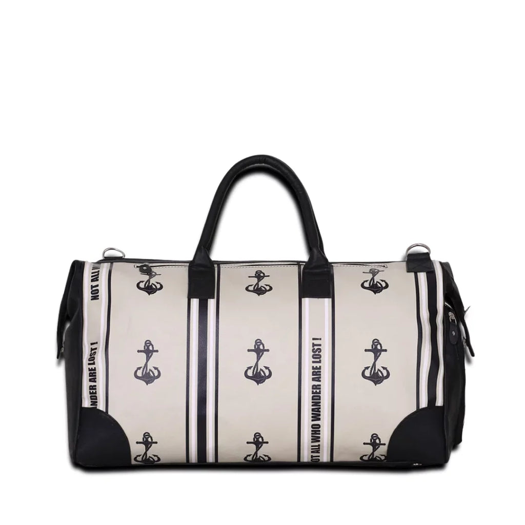 with Large Adjustable Unisex Strap with Anchors bag Weekender Shoe Separate Travel Compartment Away