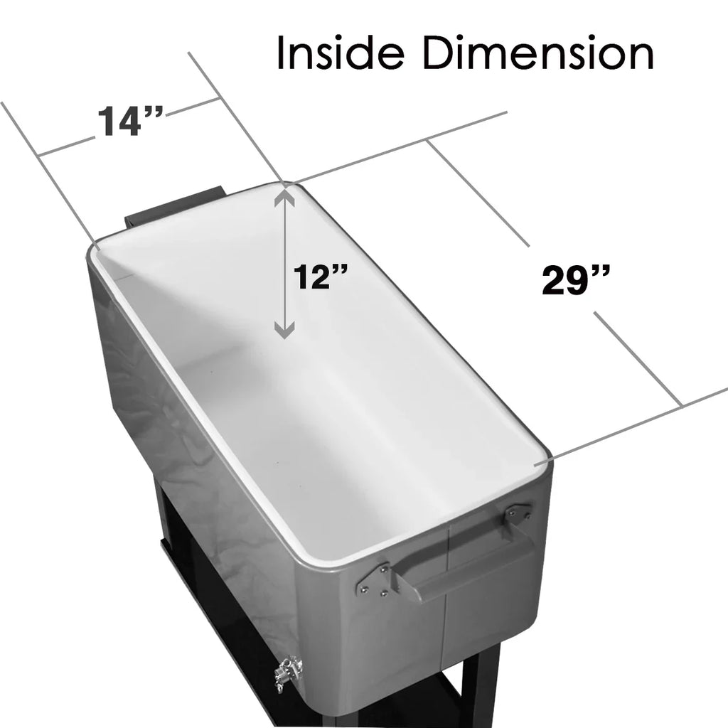 Outdoor Bar Chest Home for 80 Grey Patio Quart Ice Cooler Qt Aesthetics Rolling Beverage